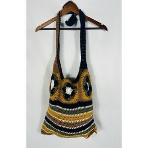 Hand Knit Crochet Large Hobo Bag Boho Hippie Festival Coachella Indie Earthy Y2K